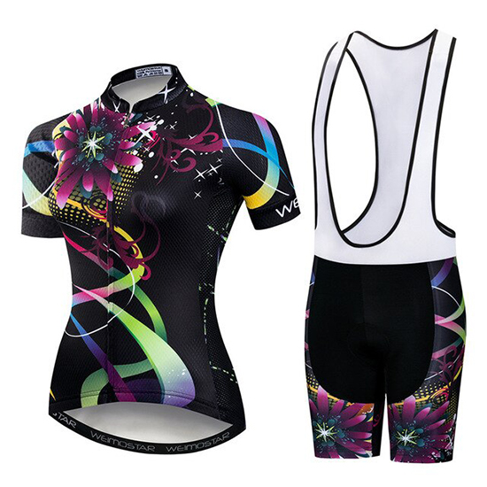 2019 Maillot Mujer Weimostar Tirantes Mangas Cortas Negro Rosa Verde